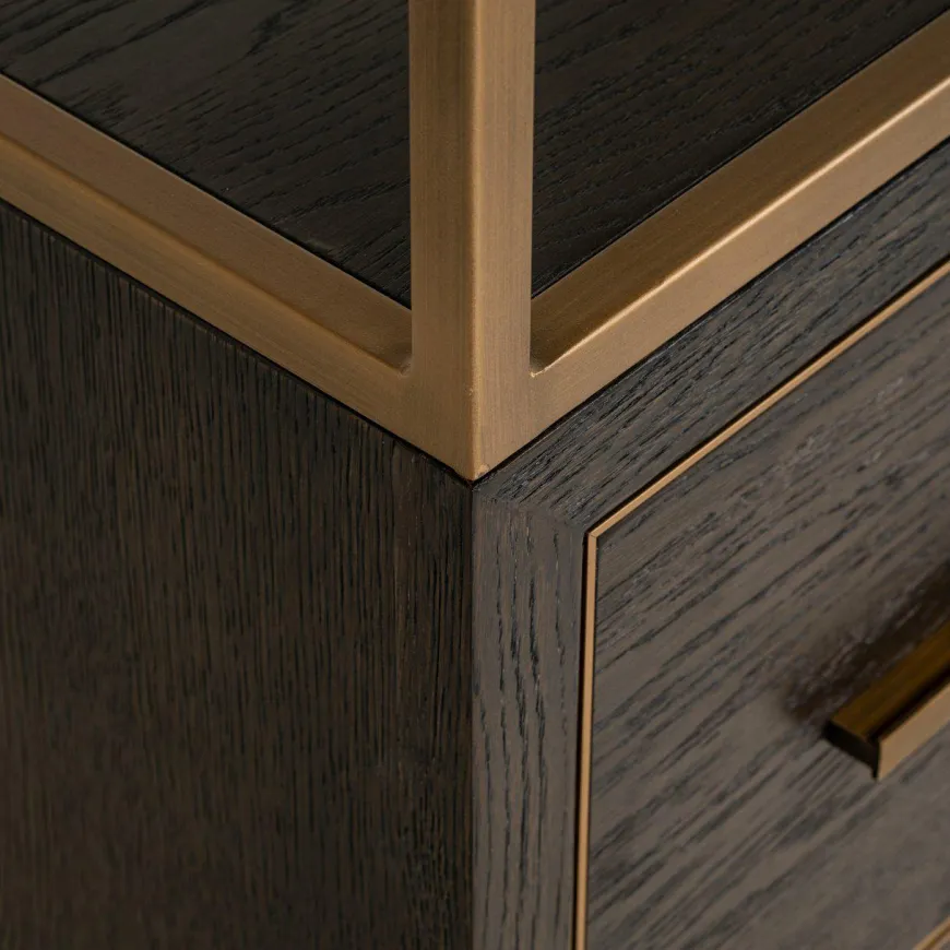 Richmond Interiors Wandkast Carter brown small 2-drawers