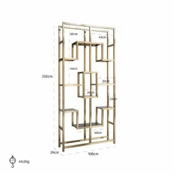 Richmond Interiors Wandkast Magnus brushed Goud Brushed