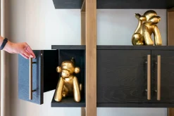 Richmond Interiors Wandkast Cambon 4-deuren 4-planken (Dark coffee)