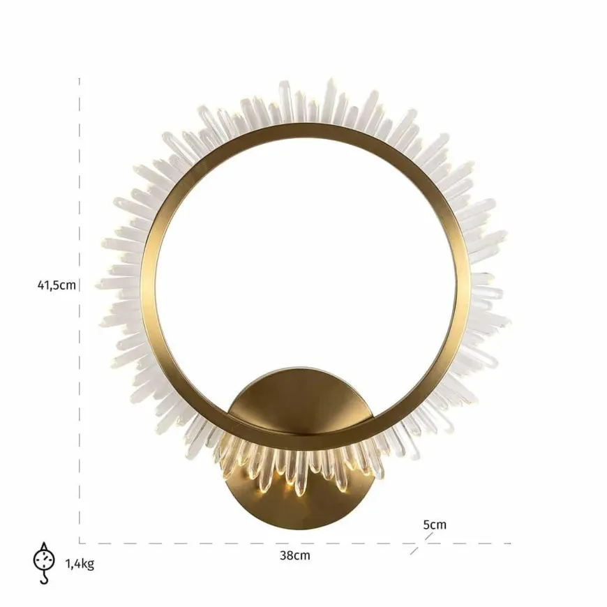 Richmond Interiors Wandlamp Beau (Brushed Gold)