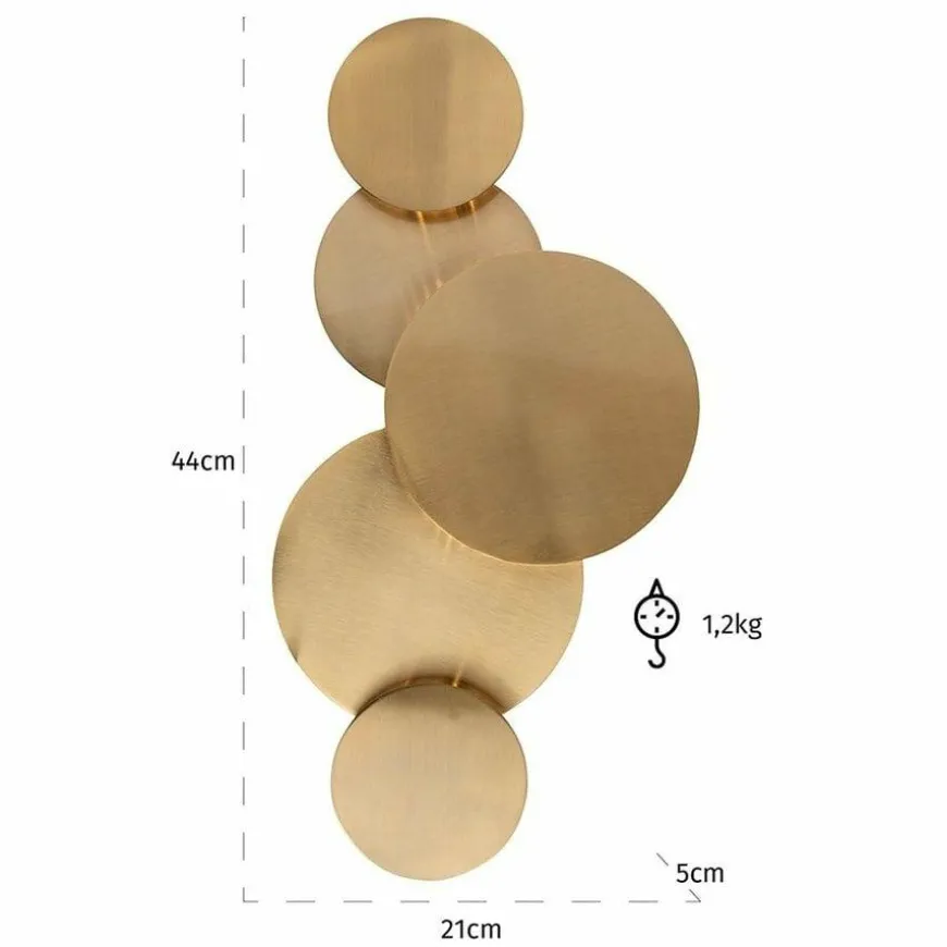 Richmond Interiors Wandlamp Collin mat geborsteld goud