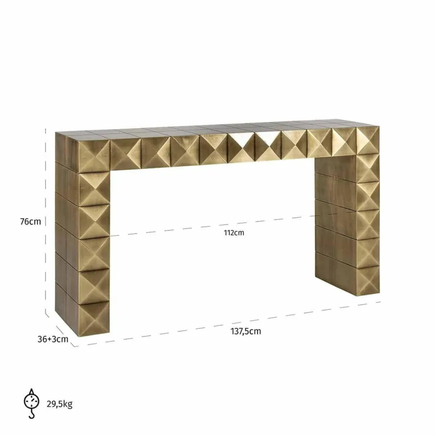 Richmond Interiors Wandtafel Collada (Brushed Gold)