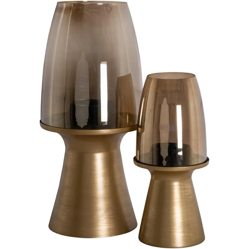 Richmond Interiors Windlicht Danea brushed goud groot