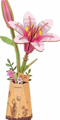 Robotime Houten Bouwpakket Pink Lily