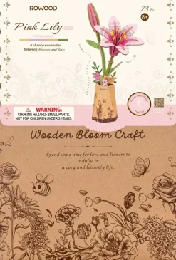 Robotime Houten Bouwpakket Pink Lily