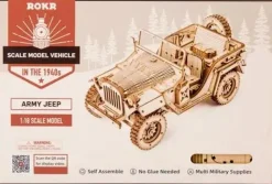 Robotime Houten Bouwpakket Army Field Car