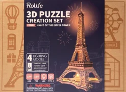 Robotime Houten Bouwpakket Night of the Eiffel Tower