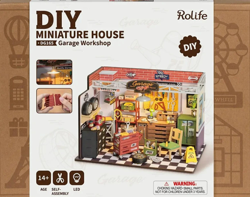 Robotime Houten bouwpakket Garage Workshop