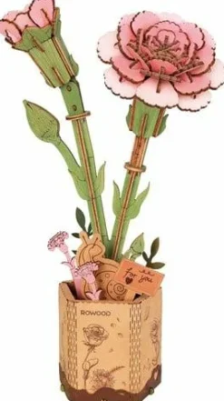 Robotime Houten Bouwpakket Pink Carnation