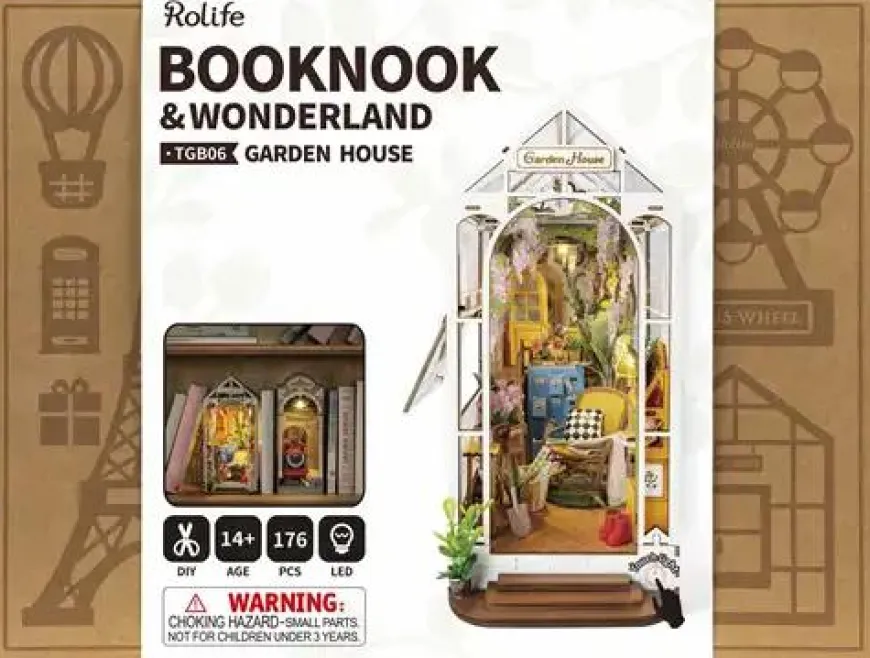 Robotime Houten Bouwpakket Book Nook Garden House