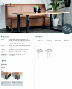 Sevn Eetkamerbank Jelle - Diverse maten en stoffen
