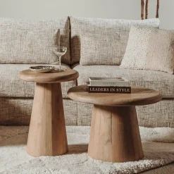 Tower Living Asti Bijzettafel rond naturel 40 cm