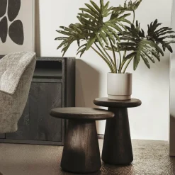 Tower Living Asti Bijzettafel rond olijfbruin 40 cm