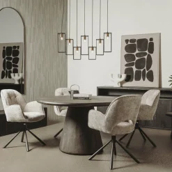 Tower Living Asti Eetkamertafel rond olijfbruin 130 cm