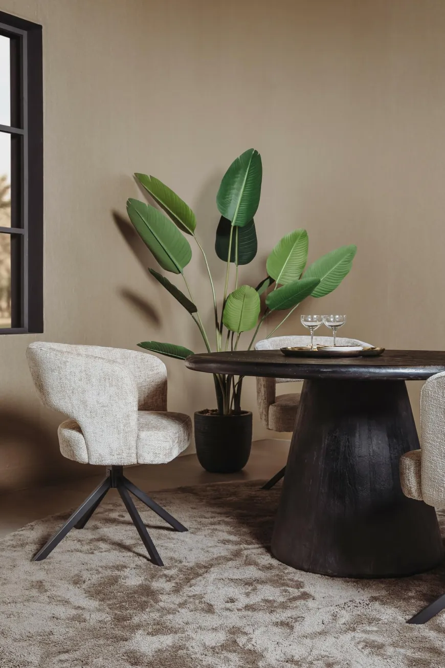 Tower Living Asti Eetkamertafel rond zwart 130 cm