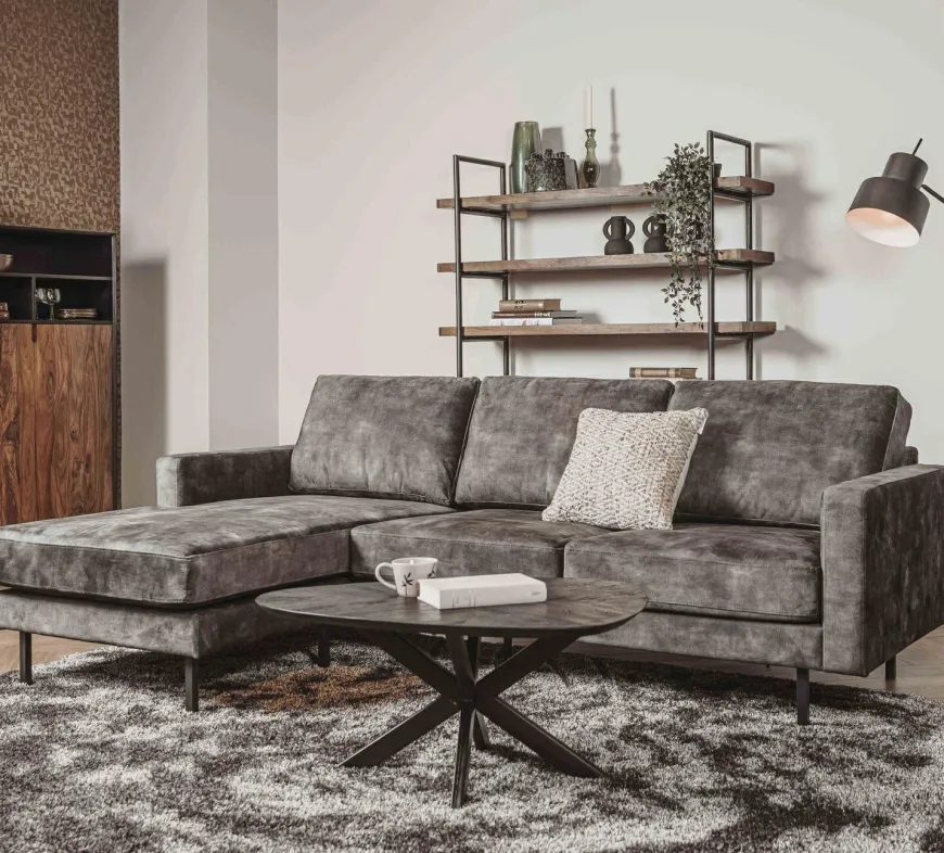Tower Living Bank Cambridge 2.5 zits + Chaise longue Adore Grijs olijf