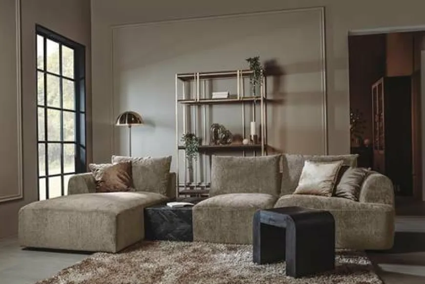 Tower Living Bank Canterbury 2 5-AR + Chaise L - Mona 120 Taupe