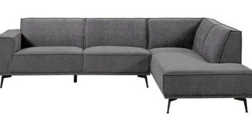 Tower Living Bank Leeds - 2,5 zits + ottomane Rechts - City 464 Zwart blauw