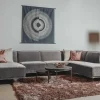 Tower Living Bank Leeds - Chaise longue + 2,5 zits + ottomane Rechts - City 453 Mosgroen / Grijs