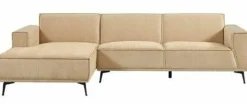 Tower Living Bank Leeds - 2,5 zits + chaise longue Links - City 120 Beige