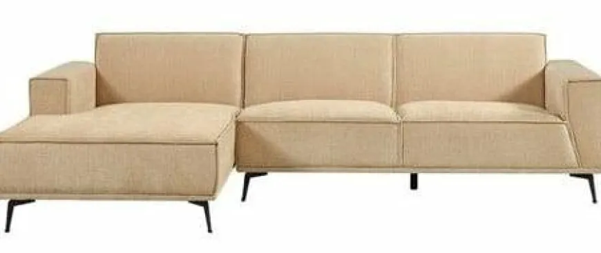 Tower Living Bank Leeds - 2,5 zits + chaise longue Links - City 120 Beige