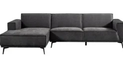 Tower Living Bank Leeds - 2,5 zits + chaise longue Links - City 464 Zwart blauw