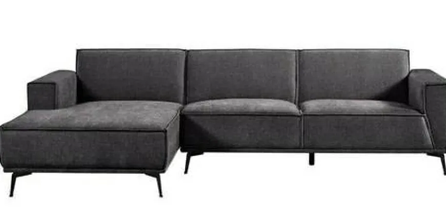 Tower Living Bank Leeds - 2,5 zits + chaise longue Links - City 464 Zwart blauw