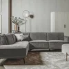 Tower Living Bank Leeds - 2,5 zits + chaise longue Links - City 453 Mosgroen / grijs