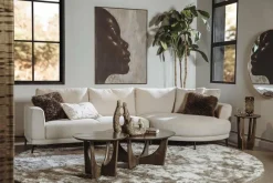 Tower Living Bank Prescot 2 5-AR + Chaise L - Sahara 120 beige