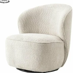 Tower Living Belvi Fauteuil - fabric AJ3019-08 Cream (draaibaar)