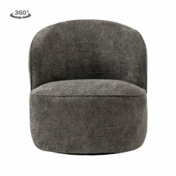 Tower Living Belvi Fauteuil - fabric AJ3019-20 Dark grey (draaibaar)
