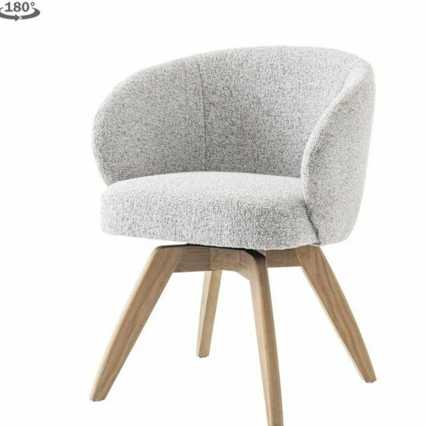 Tower Living Brescia Armstoel - fabric Puente 09 light grey (draaibaar)
