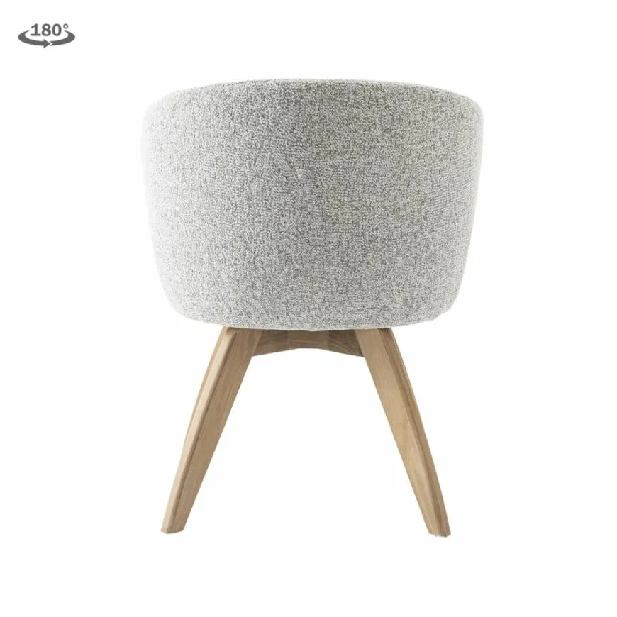 Tower Living Brescia Armstoel - fabric Puente 09 light grey (draaibaar)