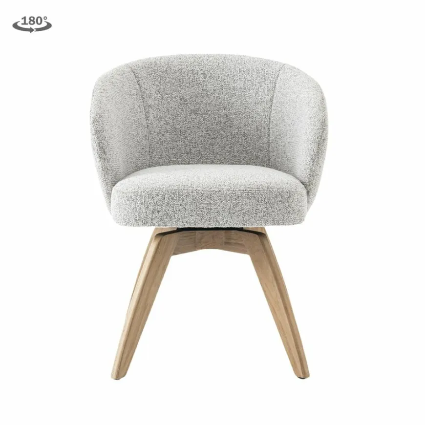 Tower Living Brescia Armstoel - fabric Puente 09 light grey (draaibaar)