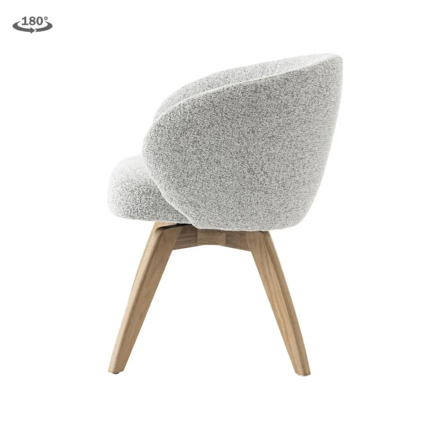 Tower Living Brescia Armstoel - fabric Puente 09 light grey (draaibaar)