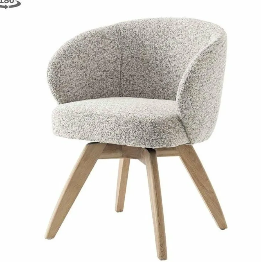 Tower Living Brescia Armstoel - fabric Puente 06 beige white (draaibaar)