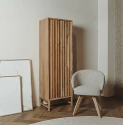 Tower Living Brescia Armstoel - fabric Puente 06 beige white (draaibaar)