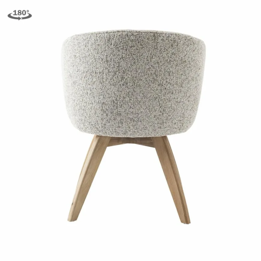 Tower Living Brescia Armstoel - fabric Puente 06 beige white (draaibaar)