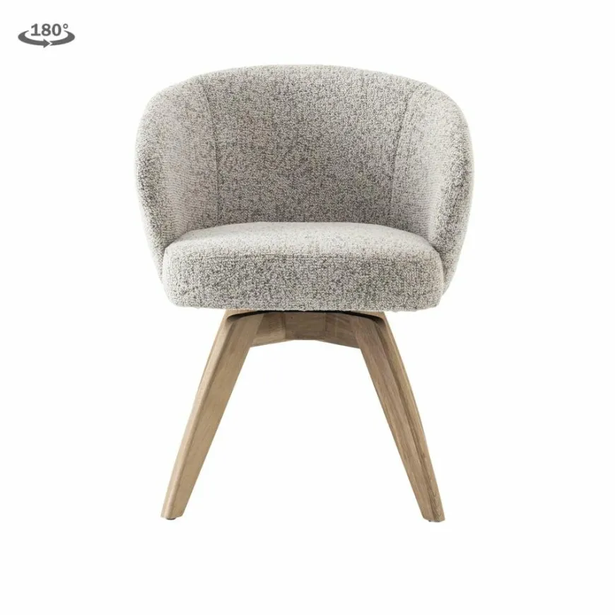 Tower Living Brescia Armstoel - fabric Puente 06 beige white (draaibaar)