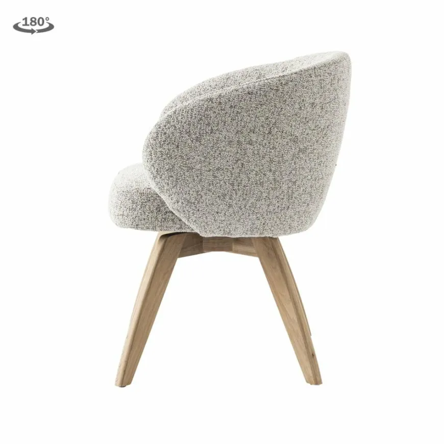 Tower Living Brescia Armstoel - fabric Puente 06 beige white (draaibaar)