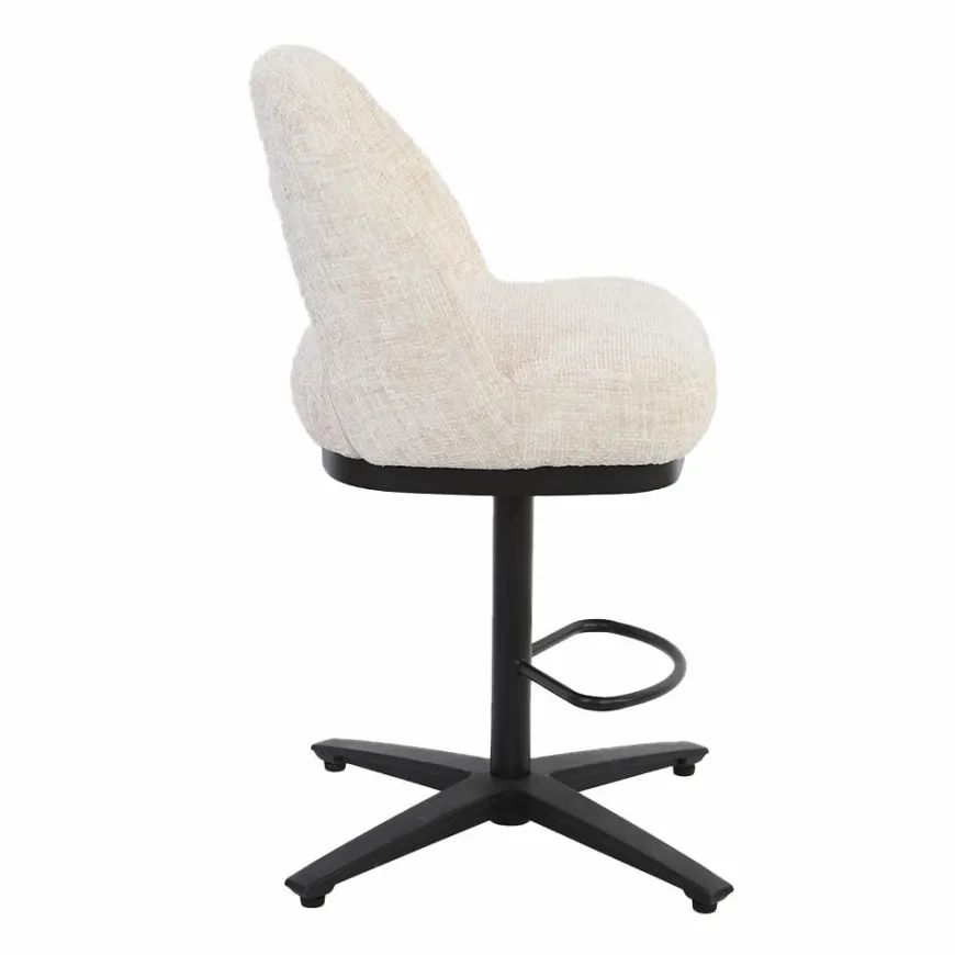 Tower Living Caldes Barstoel - fabric Ted 24 off-white (draaibaar)