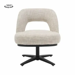 Tower Living Caldes Lounge Stoel - fabric TED 24 off white (draaibaar)