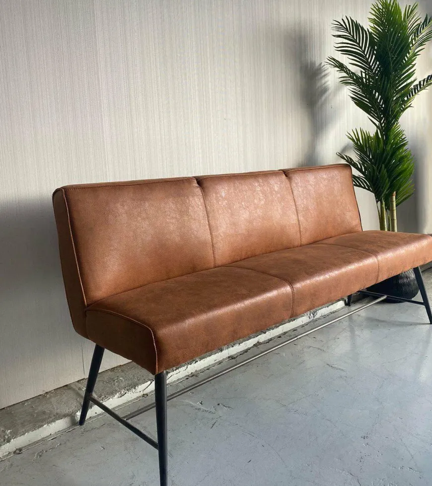 Tower Living Eetkamerbank Belmonte 155 cm of 185 cm - Grijs, groen en cognac