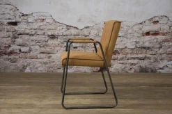 Tower Living Eetkamerstoel Santo met armleuning - cognac, grijs, antraciet en bruin