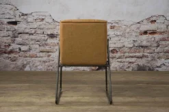 Tower Living Eetkamerstoel Santo met armleuning - cognac, grijs, antraciet en bruin