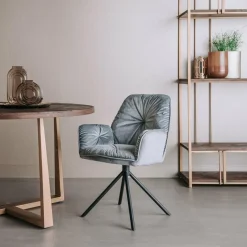 Tower Living Eetkamerstoel Palma - groen, grijs en geel