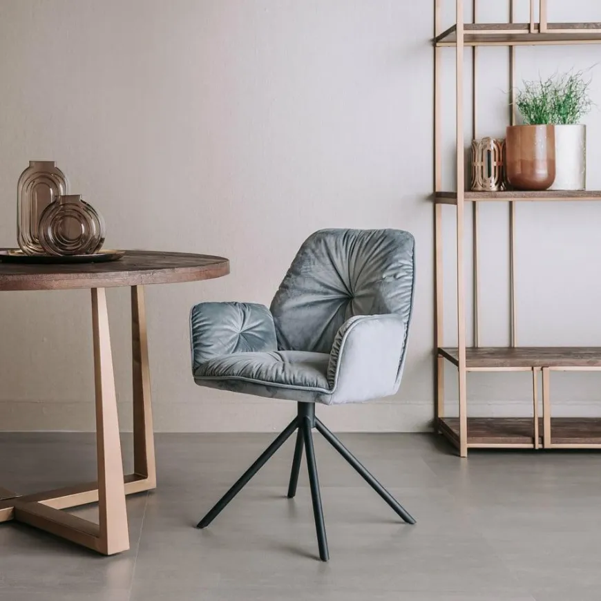 Tower Living Eetkamerstoel Palma - groen, grijs en geel