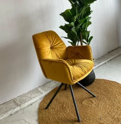 Tower Living Eetkamerstoel Palma - groen, grijs en geel