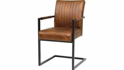 Tower Living Eetkamerstoel Ferro met armleuning - Cognac, donkerbruin, antraciet en groen