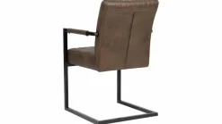 Tower Living Eetkamerstoel Ferro met armleuning - Cognac, donkerbruin, antraciet en groen